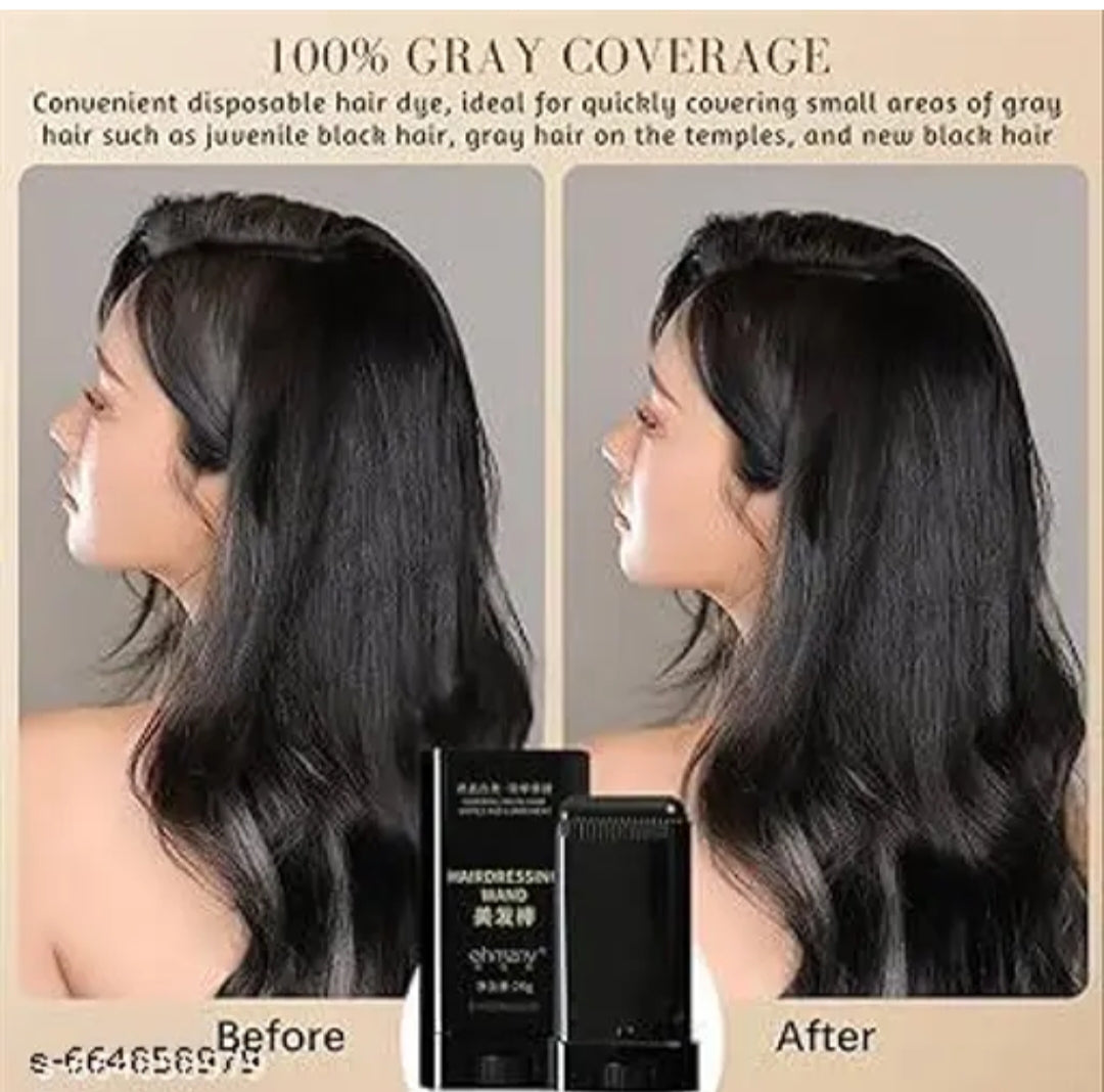 1Pc Hair Color Stick for White Hair Coverage | Natural Black Hairdressing Wand | Waterproof and Sweat-Proof Hair Dye Comb for Gray Hair Coverage (20 Gram)